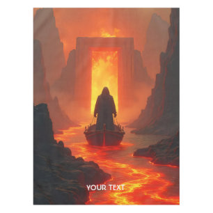 Fantasy Cute River Fire Man Tablecloth