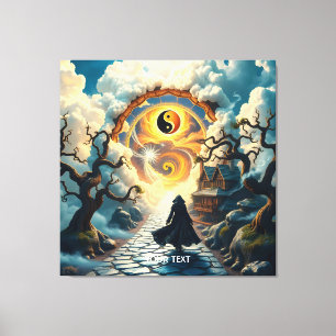 Fantasy Cute Road Trees Man Canvas Print