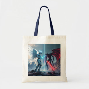 Fantasy Cute Robot Demon Fighting Tote Bag
