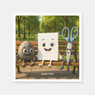 Fantasy Cute Rock Paper Scissors Napkin