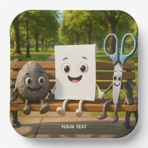 Fantasy Cute Rock Paper Scissors Plate