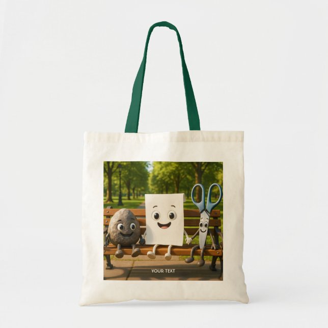 Fantasy Cute Rock Paper Scissors Tote Bag (Front)