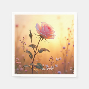 Fantasy Cute Rose Field Flowers Napkin