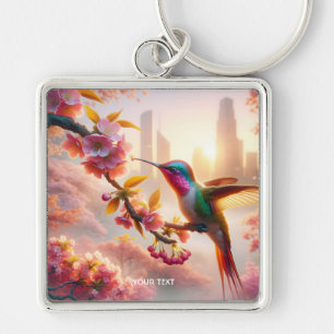 Fantasy Cute Sakura Bird City Key Ring