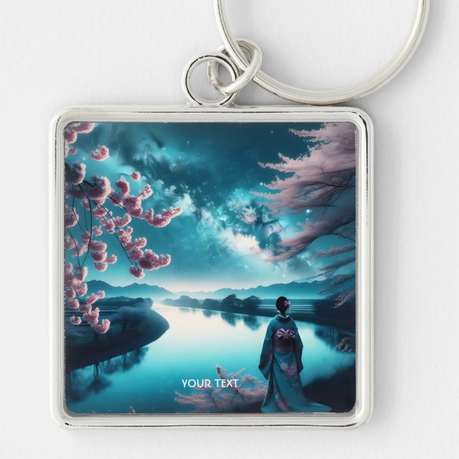 Fantasy Cute  Sakura Girl Night Key Ring (Front)