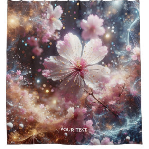 Fantasy Cute Sakura Pink Flowers Shower Curtain