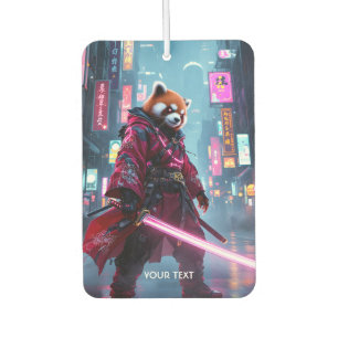 Fantasy Cute Samurai Red Panda Car Air Freshener