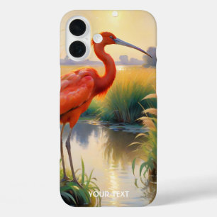 Fantasy Cute Scarlet Ibis Evening iPhone 16 Plus Case