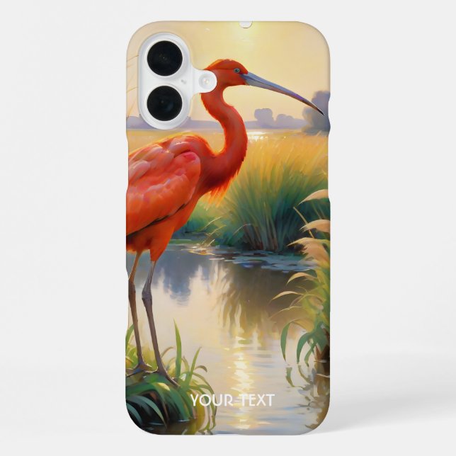 Fantasy Cute Scarlet Ibis Evening iPhone Case (Back)