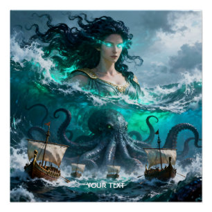 Fantasy Cute Sea Ancient Creature Poster