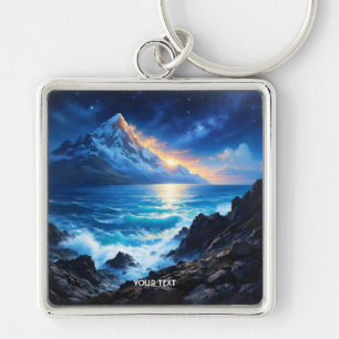 Fantasy Cute  Sea Rocks Sunset Key Ring