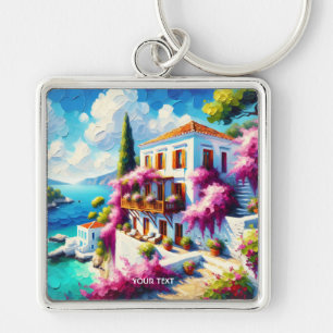 Fantasy Cute Sea Villa House Key Ring
