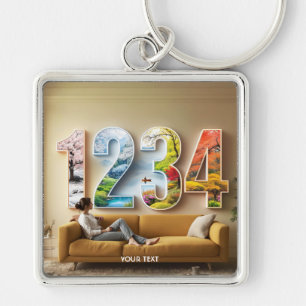 Fantasy Cute Season Four Numbers Key Ring