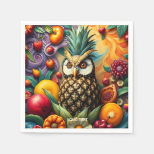 Fantasy Cute Serene Pineapple Owl Napkin