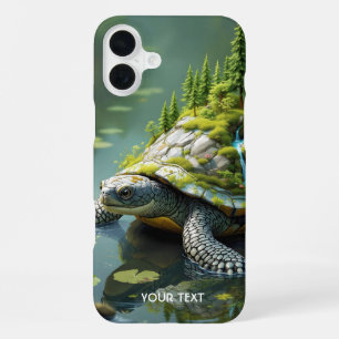 Fantasy Cute Serene Turtle Forest iPhone 16 Plus Case