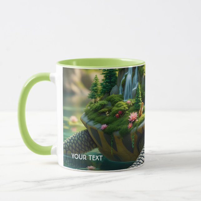 Fantasy Cute Serene Turtle Shell Mug (Left)