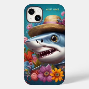 Fantasy Cute Shark Hat Flowers Case-Mate iPhone 14 Plus Case