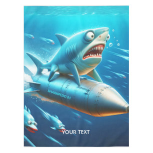 Fantasy Cute Shark Torpedo Sea Tablecloth
