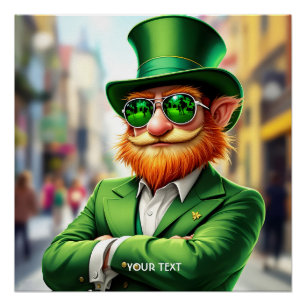 Fantasy Cute Sharp Dressed Leprechaun Poster