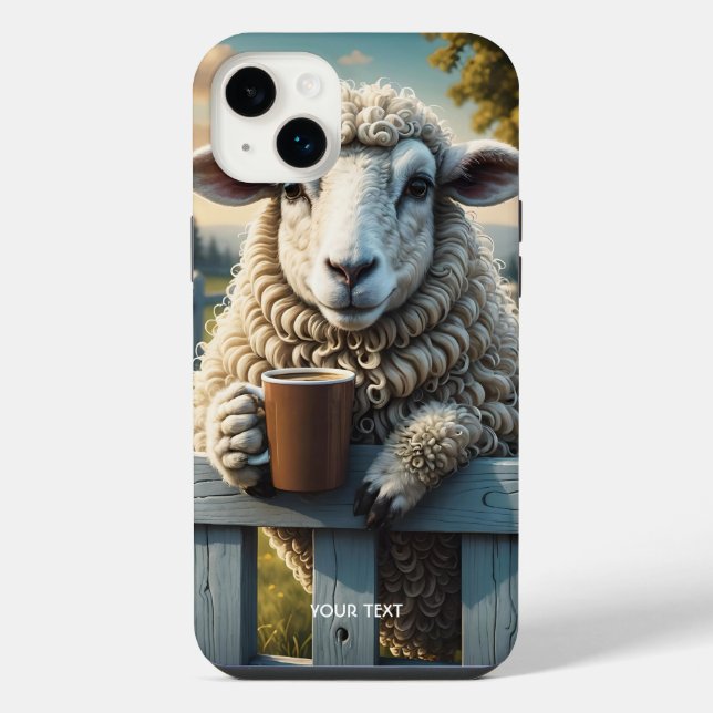 Fantasy Cute Sheep Coffee Evening iPhone Case (Back)