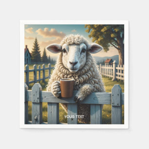 Fantasy Cute Sheep Coffee Evening Napkin