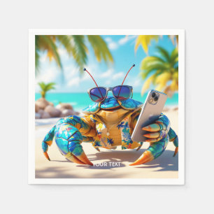 Fantasy Cute Shell Crab Beach Napkin