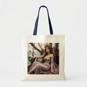 Fantasy Cute Ship Girl Sea Tote Bag