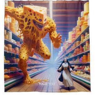 Fantasy Cute Shop Cheese Nun Shower Curtain