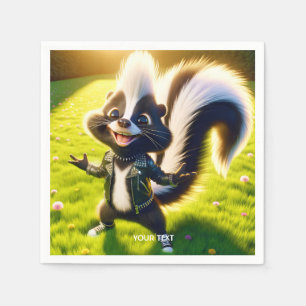 Fantasy Cute Skunk Punk Style Napkin