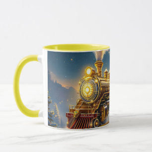 Fantasy Cute Sky Train Village Mug