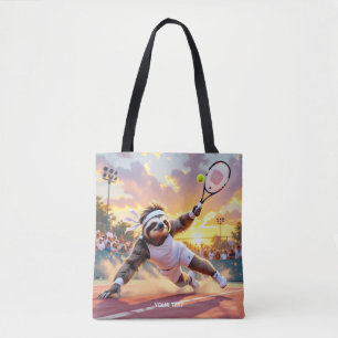Fantasy Cute Sloth Playing Tennis Tote Bag