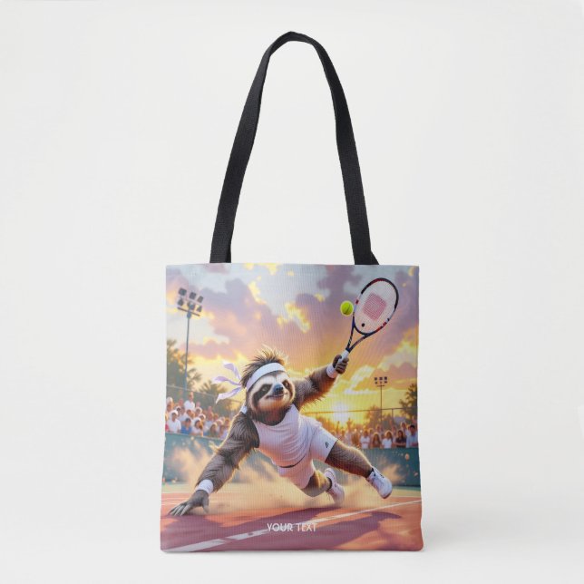 Fantasy Cute Sloth Playing Tennis  Tote Bag (Front)