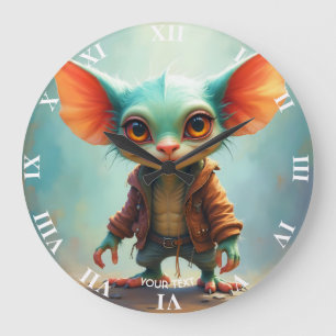 Fantasy Cute  Small Adorable Creature Large Clock