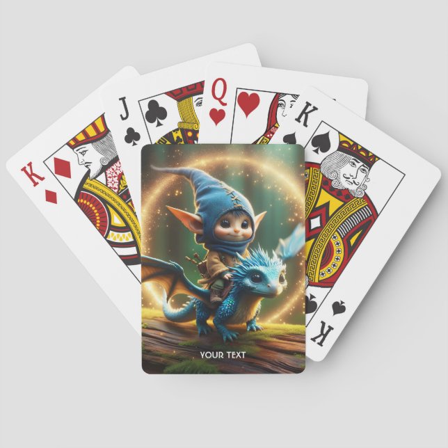 Fantasy Cute Small Flying Creature Playing Cards (Back)