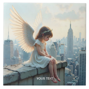 Fantasy Cute Small Girl Rooftop Tile