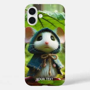 Fantasy Cute  Small Mouse Rain iPhone 16 Plus Case