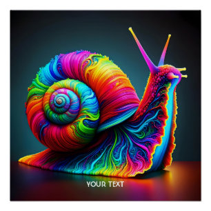 Fantasy Cute Snail Many Colors Poster