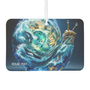 Fantasy Cute Snail Ocean Storm Car Air Freshener