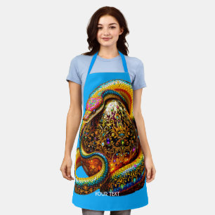 Fantasy Cute Snake Egg Vibrant Apron