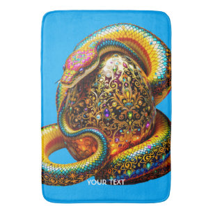 Fantasy Cute Snake Egg Vibrant Bath Mat
