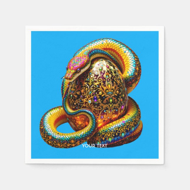 Fantasy Cute Snake Egg Vibrant Napkin (Front)