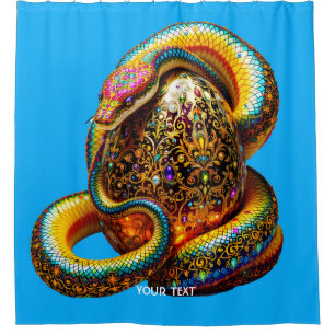Fantasy Cute Snake Egg Vibrant Shower Curtain