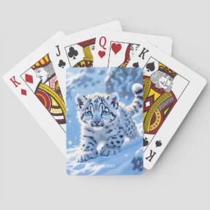 Fantasy Cute Snow Baby Leopard Playing Cards