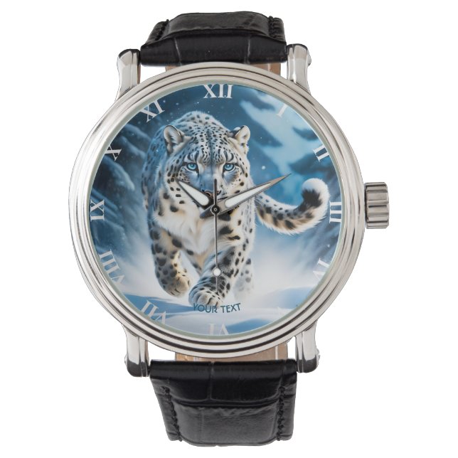 Fantasy Cute Snow Leopard Running Watch (Front)