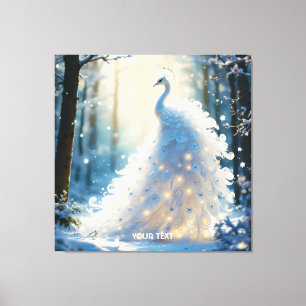 Fantasy Cute Snow White Peacock Canvas Print
