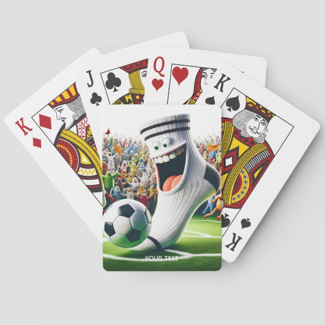 Fantasy Cute Soccer Ball Sock Playing Cards (Back)