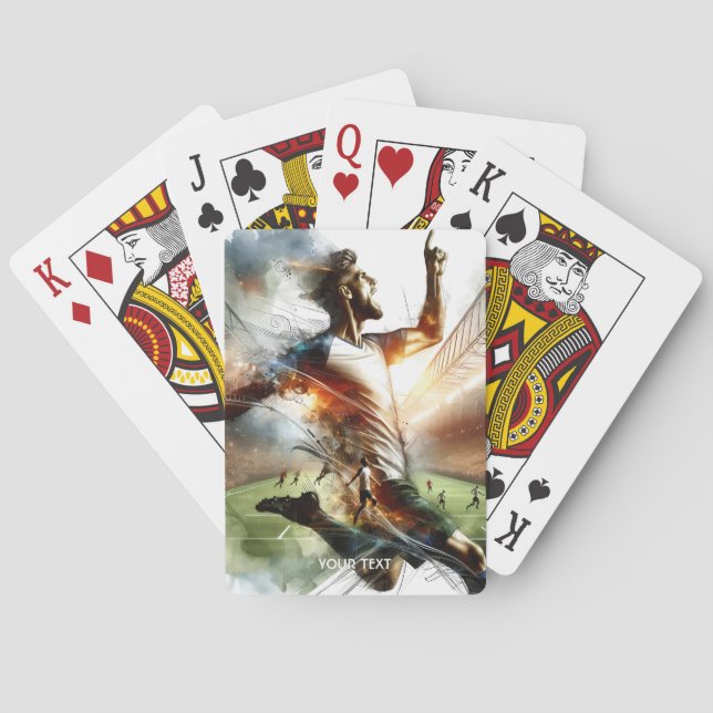 Fantasy Cute Soccer Player Stadium Playing Cards (Back)