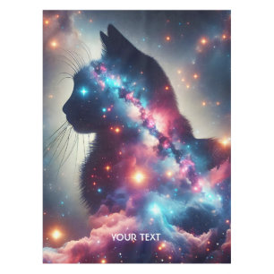 Fantasy Cute Space Cat Stars Tablecloth