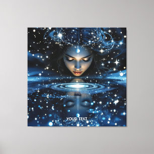 Fantasy Cute Space Lady Face Canvas Print