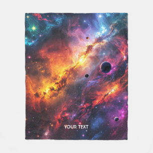 Fantasy Cute Space Scenes Collage Fleece Blanket
